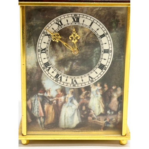 301A - A small Imof Swiss 15 Jewell eight day carriage clock. 7x5x10cm.