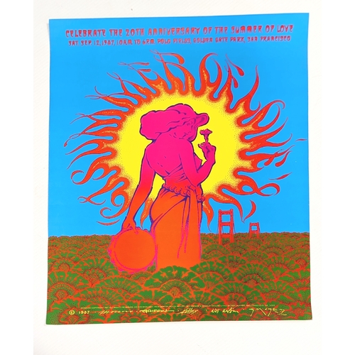 309 - A vintage The 20th Anniversary Summer of Love (1987). A collaboration poster by Griffin, Mouse, Kell... 