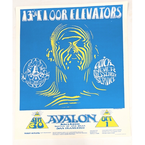 312 - A vintage 13th Floor Elevators. Stanley Mouse and Alton Kelley poster. Avalon Ballroom promoted by F... 