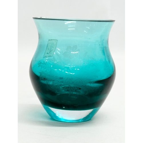 740 - 2 pieces of art glass. A small signed Scottish art glass vase by Caithness, with signature. A Maltes... 