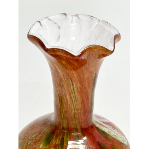 740 - 2 pieces of art glass. A small signed Scottish art glass vase by Caithness, with signature. A Maltes... 