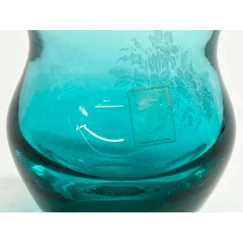 740 - 2 pieces of art glass. A small signed Scottish art glass vase by Caithness, with signature. A Maltes... 