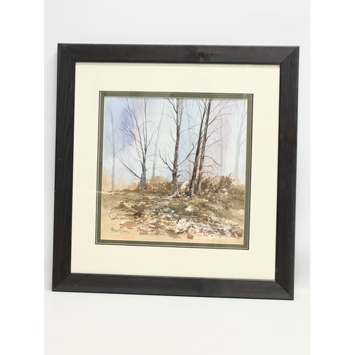 328 - Peter McCann. A watercolour drawing. Belvoir Forest, Belfast. 1994. 31x30cm. Frame 51.5x53cm.