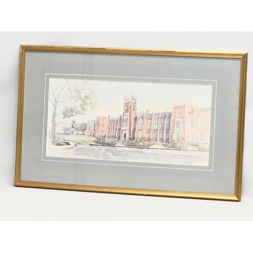 329 - R. G. Mulree. A large watercolour drawing. Queen’s University, Belfast. 61x30cm. Frame 85x53cm