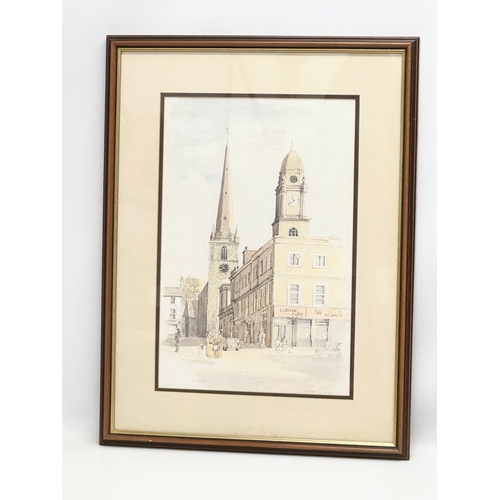 330 - R. G. Mulree. Watercolour drawing. Lisburn, Co. Antrim. 30x46cm. Frame 50x65cm