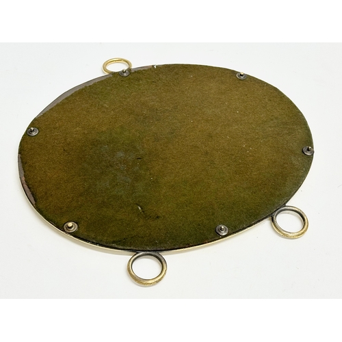 690 - A Late 19th/Early 20th Century brass framed tray/mirror, with bevelled glass. 33x35cm