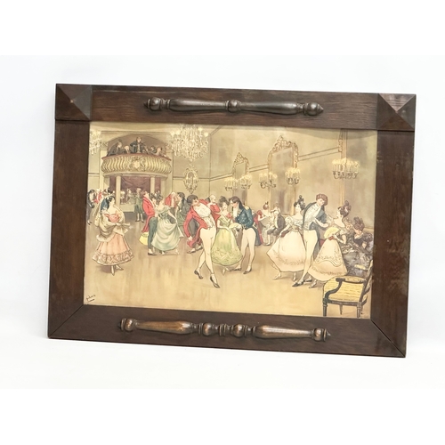 324 - Albert Ludovici I (1820-1894) A watercolour drawing. Early 19th Century Ballroom Scene. 58x38cm. Fra... 