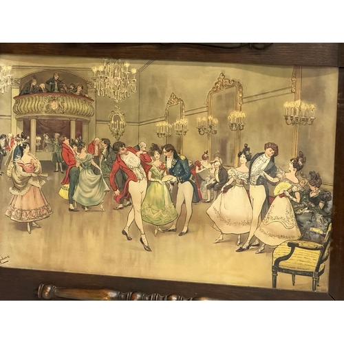 324 - Albert Ludovici I (1820-1894) A watercolour drawing. Early 19th Century Ballroom Scene. 58x38cm. Fra... 