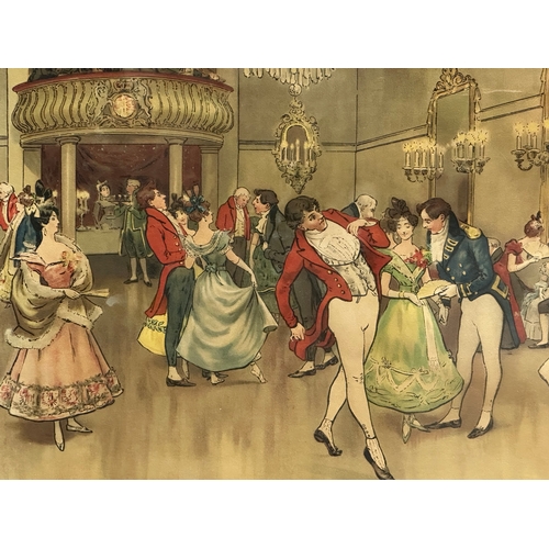 324 - Albert Ludovici I (1820-1894) A watercolour drawing. Early 19th Century Ballroom Scene. 58x38cm. Fra... 