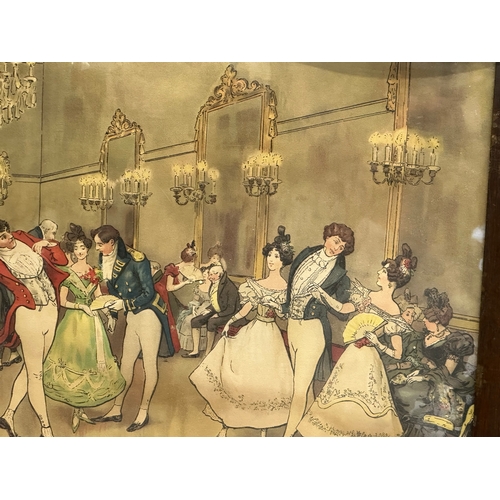 324 - Albert Ludovici I (1820-1894) A watercolour drawing. Early 19th Century Ballroom Scene. 58x38cm. Fra... 