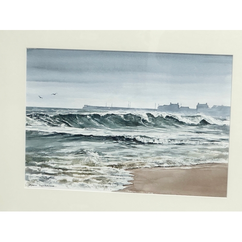 357 - Jason Liosatos. A watercolour drawing. High Tides. 37x25.5cm.