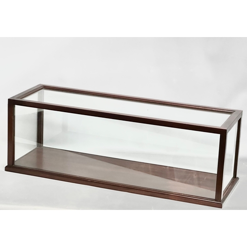 349 - A large mahogany framed display case. 93x32x31cm