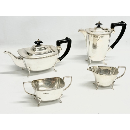 344A - A 4 piece silver plated tea service. D&S. G silversmiths.