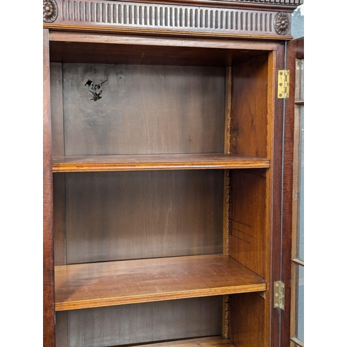 1078 - A large George III mahogany bureau bookcase with astragal glazed doors. Circa 1800. 99x56x228cm (8)