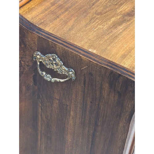 1066 - A Late Victorian walnut coal cabinet with liner.(7)