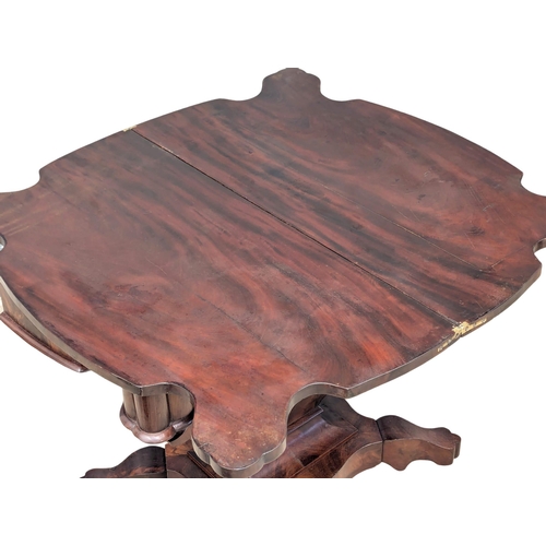 1091 - A Mid 19th Century American mahogany turnover tea table. Circa 1860s. 87x45x74cm(8)