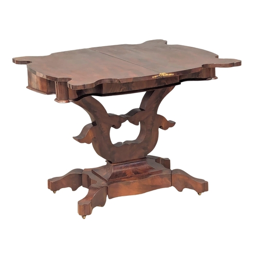 1091 - A Mid 19th Century American mahogany turnover tea table. Circa 1860s. 87x45x74cm(8)