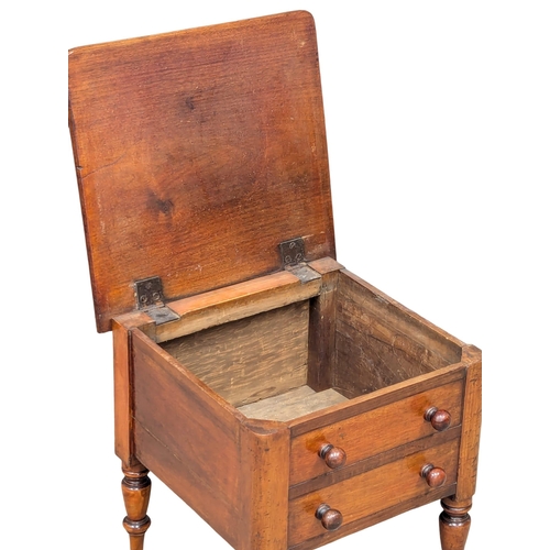 1063 - A Victorian mahogany commode. 43.5x41.5cm(7)