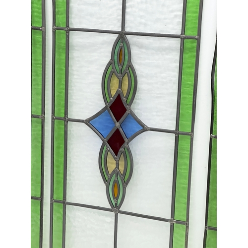 353 - 3 large Early 20th Century stained glass panels. 39x90cm