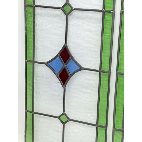 353 - 3 large Early 20th Century stained glass panels. 39x90cm