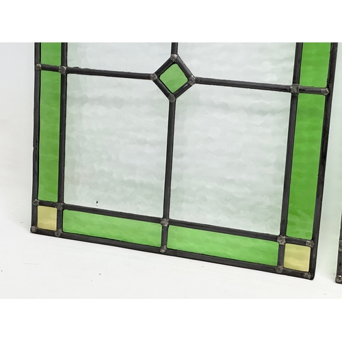 353 - 3 large Early 20th Century stained glass panels. 39x90cm