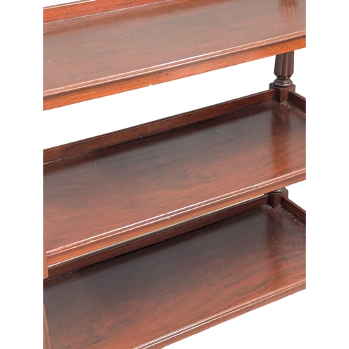 1002 - A Victorian mahogany 3 tiered dumbwaiter.  103x43x106cm(4)