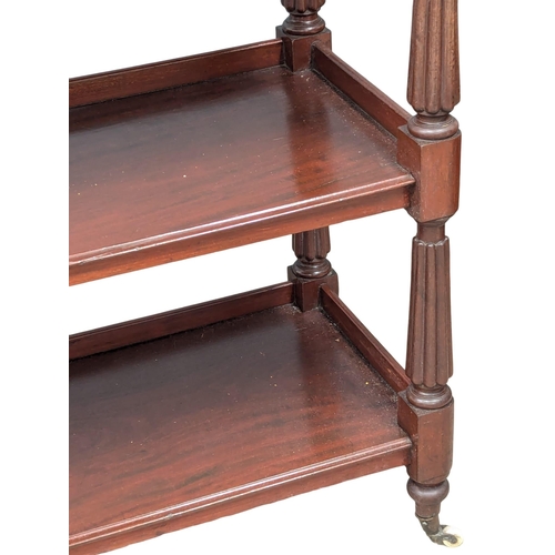 1002 - A Victorian mahogany 3 tiered dumbwaiter.  103x43x106cm(4)