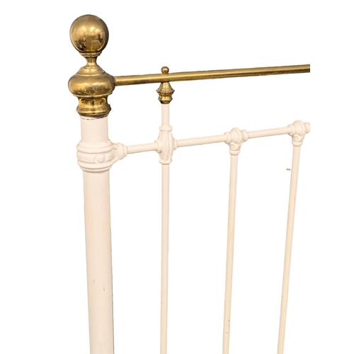 1011 - A Victorian brass double bed. 139x205cm (6)