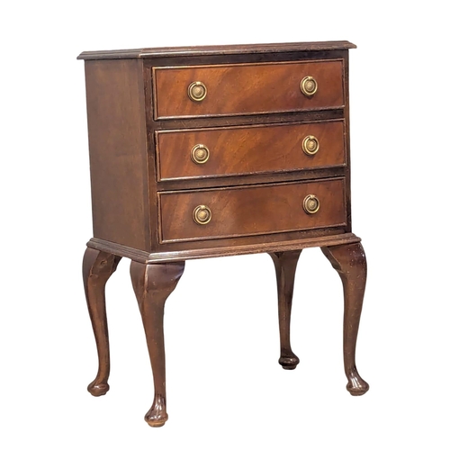 1020 - A pair of Georgian style mahogany side chests / chest of drawers. 47x33x69.5cmn (2)