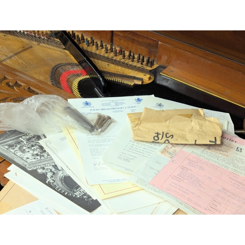 857 - An Early Victorian mahogany John Broadwood & Sons square piano. With paperwork. 182x82x90cm (2)