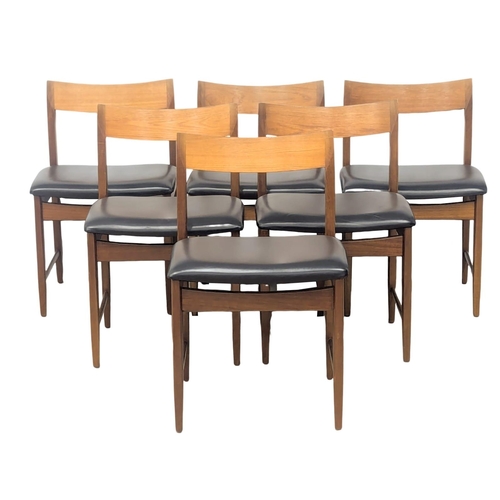 889 - A Mid Century teak extending dining table and 6 chairs by Bath Cabinet Makers. 198.5x91.5x74cm exten... 