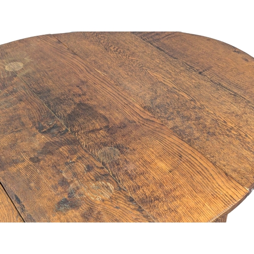 909 - A late 19th century  Georgian style oak  dropleaf table. Circa 1800. 162x123x73cm extended(1)