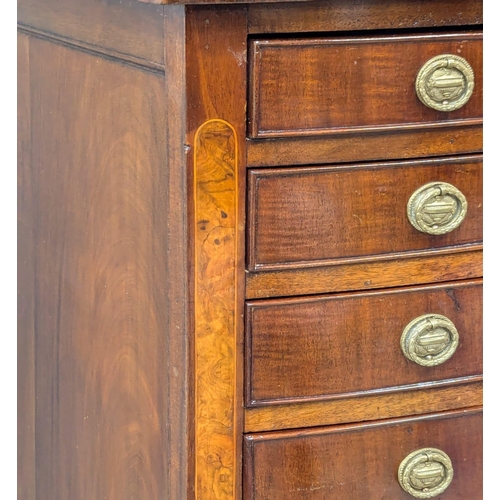 923 - An Early 20th Century inlaid mahogany chest.  61x48x91.5cm(3)