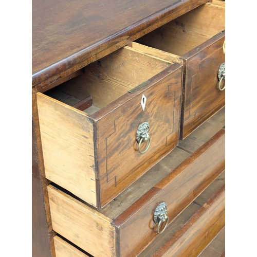 936 - A large George III mahogany chest of drawers with lion mask ring handles. Circa 1800. 115x55.5x117cm... 