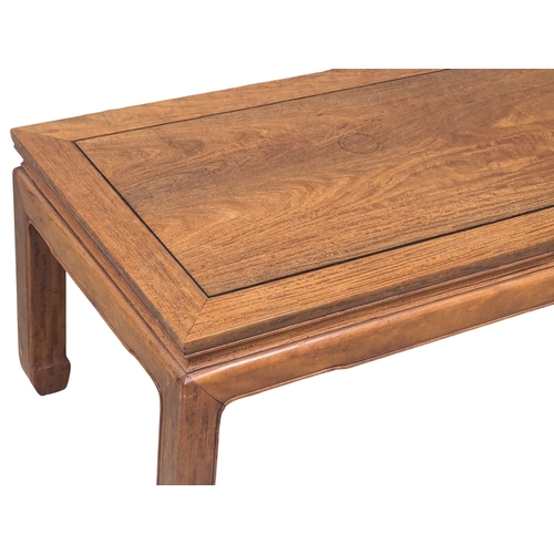 958 - A Chinese teak coffee table. 122x48x41cm(9)