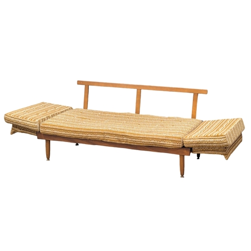 968 - A 1960s Mid Century teak framed day bed. 165cm (3)