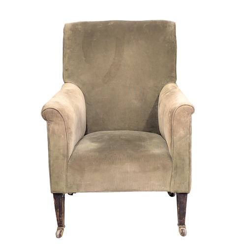 984 - A Late 19th / Early 20th Century armchair with square tapering legs. Circa 1890-1900.(7)