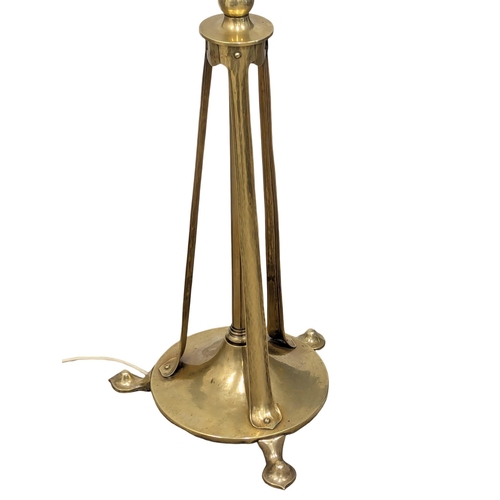 988 - A large Early 20th Century Art Nouveau brass standard lamp. 173cm(1)