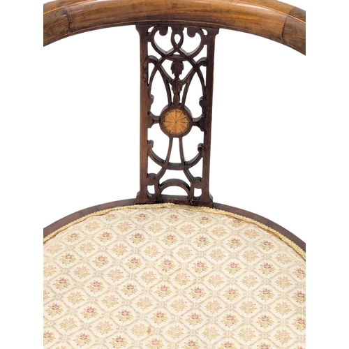 994 - An Edwardian inlaid mahogany tub chair(1)