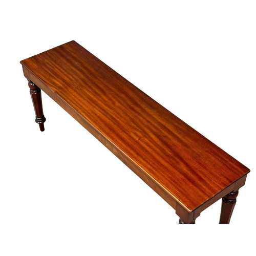 811 - A long Mid Victorian mahogany bench/stool. Circa 1860-1870. 111x30x43cm (8)