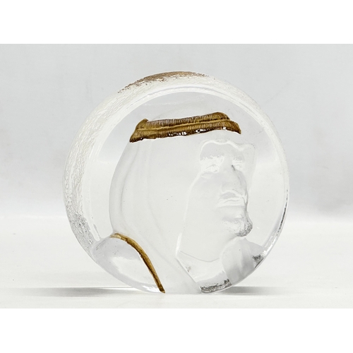 356 - A signed glass paperweight. 11x11.5cm