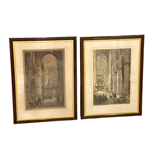 300F - Axel Herman Haig (1835-1921)2 large Late 19th Century etchings. In original oak frames.