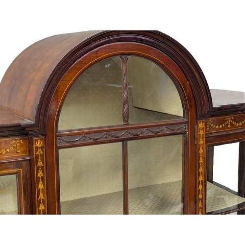 935A - A Late 19th Sheraton Revival inlaid mahogany bow front display cabinet. Circa 1890-1900. 116x41.5x19... 