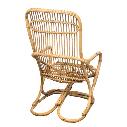 920A - An Italian Mid Century bamboo and cane armchair designed by Tito Agnoli.(8)