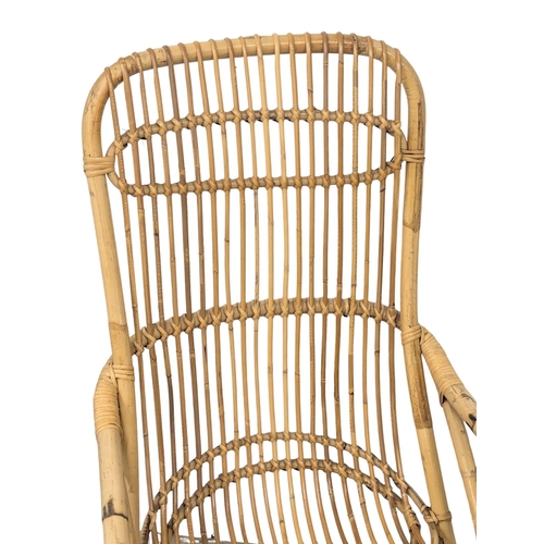 920A - An Italian Mid Century bamboo and cane armchair designed by Tito Agnoli.(8)