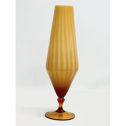 509 - Empoli Glass. A tall Italian Mid Century glass vase by Empoli, Italy. 1970’s. 43cm