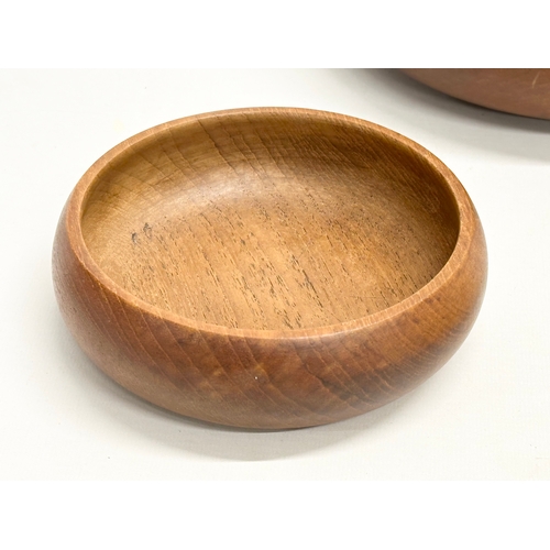 520 - Three Mid Century teak bowls. Fruit bowl 25x10cm.