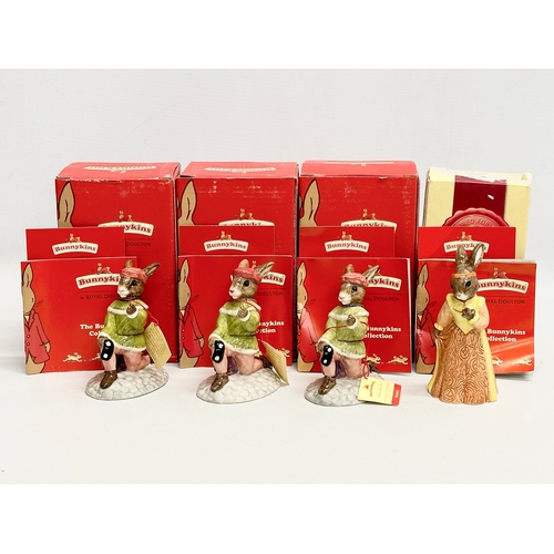 849 - Royal Doulton Bunnykins International Collectors Club “Romeo & Juliet” 4 figurines with boxes and pa... 