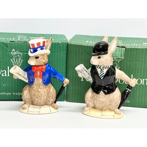 851 - Two Special Edition Royal Doulton Bunnykins teapots. A Royal Doulton Bunnykins “U.S.A. President” te... 