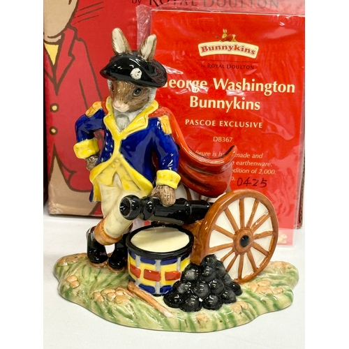 863 - Two Limited Edition Royal Doulton Bunnykins American Heritage Collection “George Washington” figurin... 